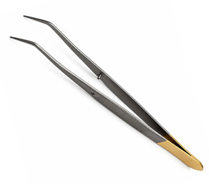 Pinzas Quirúrgicas Anguladas de Acero Inoxidable, Pinzas para Algodón con Punta Serrada para Clínica Dental y Cuidado de Heridas - Product Image 1