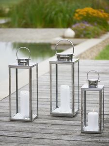 ตะเกียงโลหะทันสมัยพร้อมแผงกระจกและหูจับสำหรับตกแต่งบ้าน - Product Image 5