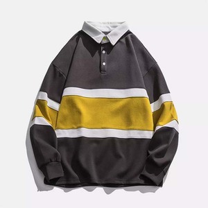 <b>Men</b> Custom Rugby Jersey <b>Men's</b> Polo Sweatshirt Embroidery Screen Printing Long Sleeve T Shirt Striped Polo Shirt for <b>Men</b> - Product Image 2