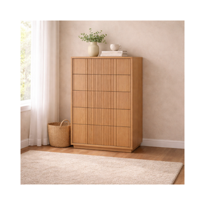 LINEAR RANGE Collection Wood Bedroom Living Room Furniture Sustainable Dresser Eco-Friendly Best Quality Tallboy Cabinet - Product Image 1