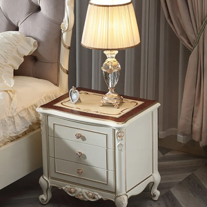 Ensemble de chambre à coucher de luxe en bois de mahogany massif, design antique européen, capitonné, taille King, livraison gratuite - Product Image 5