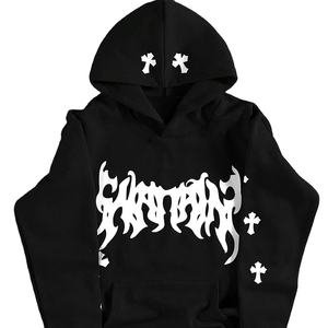 Sweat à capuche imprimé tendance pour homme, style pull/fermeture éclair, hiver, personnalisé, en tissu polaire respirant et confortable en coton/polyester - Product Image 1