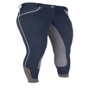 Pantalones de equitación de cintura alta para mujer, largos, color azul marino, elásticos en cuatro direcciones, con bolsillos y cierre de botón, del fabricante