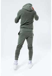 Ensemble de survêtement gris à capuche pour homme, manches longues, couleur unie, pantalon décontracté à cordon de serrage, coupe régulière, 100 % coton, pour l'automne - Product Image 2