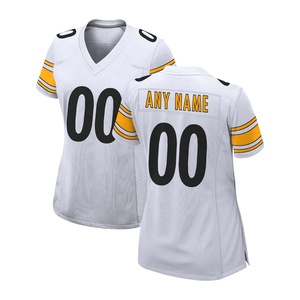 Custom Women Football Jersey Short Sleeve V Neck Quick Dry Breathable Team Uniform Name Number Top Football <b>Shirt</b> - Product Image 3