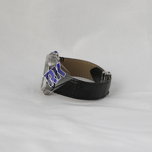 Reloj de Lujo para Hombre con Esfera Negra de 41 mm, Diamantes Moissanite, Correa de Cuero Genuino y Números Romanos - Product Image 3
