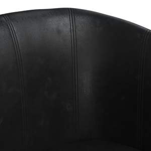 Sillón Individual Resistente de Cuero Sintético Negro con Base de Madera de Pino para Sala de Estar - Product Image 6