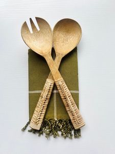Unique Design Rattan <b>Salad</b> <b>Server</b> Wooden <b>Salad</b> <b>Server</b> With Rattan Handle <b>Salad</b> Tools <b>Salad</b> <b>Server</b> At very affordable Price - Product Image 3