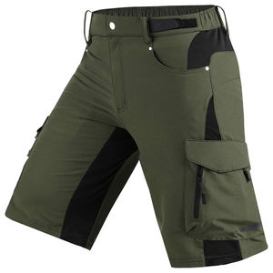 Shorts de moto pour hommes, respirants, grande taille, séchage rapide, style cargo, color block, pour l'été, vert et noir - Product Image 4