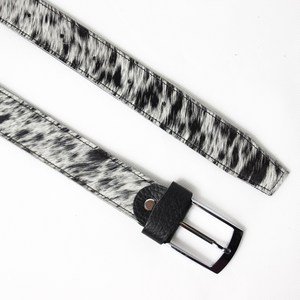 Ceinture en cuir véritable pour homme et femme, ceinture en cuir de vache avec poils, de haute qualité, nouveau style élégant - Product Image 5