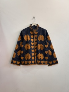 Indian <b>Kantha</b> Suzani Embroidered <b>Jacket</b> Women Cotton Breathable <b>Jacket</b> Hand Stitched Boho <b>Jacket</b> - Product Image 5