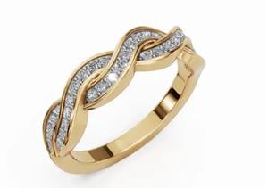 Bague en diamant Twirl Design avec un poids total de 0,228 carat, élégante et étincelante, empilable, disponible en or massif 9, 14 et 18 carats - Product Image 5