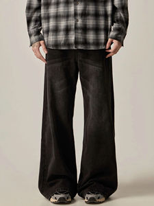 Pantalones Holgados Personalizados para Hombre, Jeans Anchos de Alta Calidad, Estilo Urbano, Tallas Grandes, Jeans Holgados Lavados para Hombre - Product Image 3