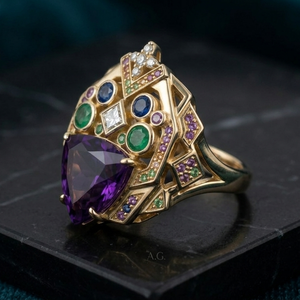 Anillo de Plata de Ley 925 al por Mayor, Chapado en Oro de 18K, con Múltiples Piedras, Talla Estadounidense 6, 10g, Joyería de Moda con Gemas de Varios Tamaños, Precio de Fábrica - Product Image 2