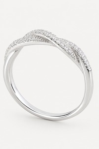 Anillo de Eternidad de Plata 925 con Diamantes para Mujer, Corte Brillante Redondo con Engaste Pavé, Estilo Clásico de Boda - Product Image 2