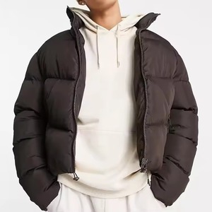 Custom Wholesale Factory Wholesale Mens Ultra Light <b>Down</b> <b>Feather</b> Puffer Jacket Winter Warm Stand Collar Lightweight Coat - Product Image 4