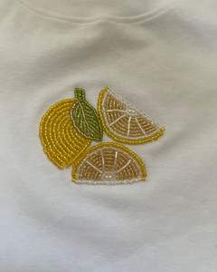 <b>Top</b> Seller Customize Color White T-Shirt for Women Double-Sided Movable Bead Handmade Embroidery Heavy Work Beaded Shirt - Product Image 5