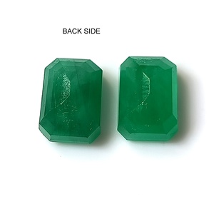 Émeraude naturelle zambienne de 11,70 carats, vert émeraude, pierre précieuse en vrac, taille émeraude, facettée, ensemble de 2 pièces pour la fabrication de bijoux, pierres précieuses saphir - Product Image 6