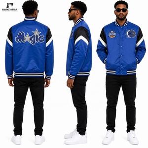 Blouson Bomber en Satin Personnalisé Haut de Gamme avec Broderie d'Équipe de Baseball, Service de Fabrication sous Marque Privée - Product Image 3