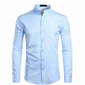 Camisas de Vestir Casuales de Franela para Hombre, para Oficina, Otoño, 100% Algodón, Transpirables, de Secado Rápido, Color Granate, Manga Larga, Cierre de Botones - Product Image 5