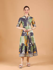 Vestido Casual Floral de Manga Corta para Mujer, Verano 2026, Cintura Alta, Manga Regular, Corte en A, Vestidos Midi para Mujer - Product Image 6