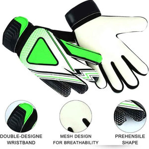 Econex Sports Football Goalkeeper Gloves Full Finger Green <b>Black</b> PU Leather <b>Hook</b> and Loop Closure Unisex Breathable Non Slip - Product Image 4