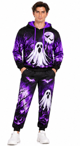 Conjunto Deportivo de Halloween para Hombre, Sudadera con Capucha y Pantalones Deportivos con Estampado Gráfico, Ropa Deportiva Informal de Forro Polar para Invierno - Product Image 5