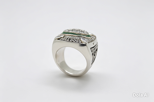 Bague de championnat personnalisée en acier inoxydable Georgia Bulldogs avec émail vert, design moderne, pierres CZ - Cadeau pour hommes et femmes - Product Image 4