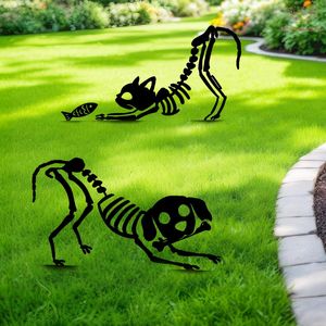 Adornos de jardín de hierro para Halloween, resistentes a la intemperie, con motivos festivos y acabado duradero. - Product Image 2
