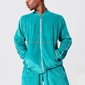 Oem personalizado Zip grueso lujo sudaderas con capucha Thrifting cuello redondo Vintage liso cremallera sudadera liso terciopelo No StringDDP envío - Product Image 1