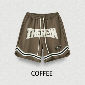 Shorts imprimés marron, style décontracté streetwear, légers, pour l'été et la plage, taille élastique, coupe confortable et décontractée, style tendance - Product Image 6