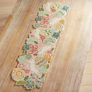 Beaded Cotton Foundation Handmade Embroidered <b>Table</b> <b>Runner</b> Luxury Event Designer Customizable Bulk Orders - Product Image 1