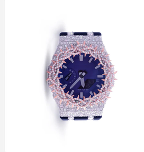 Reloj de Lujo para Hombre con Diamantes y Detalles en Oro Rosa, Esfera Azul Profundo, Mecánico Analógico, Caja Irregular de 42 mm, Cristal de Zafiro - Product Image 1