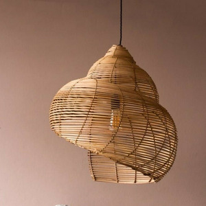 Lámparas de Techo de Ratán con Forma de Concha, las Más Vendidas, Pantallas para Lámparas de Decoración de Sala de Estar, Lámparas Colgantes y de Araña de Vietnam - Product Image 5