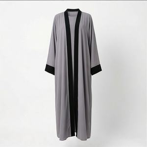 2025 OEM Kimono Abaya pour femmes musulmanes, en tissu polyester épais, doux et très extensible, col en V, manches longues, pour fêtes, Ramadan, mariages - Product Image 1
