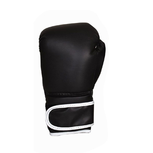 Gants de boxe en cuir PU noir avec bordure blanche, fermeture auto-agrippante, unisexe, entraînement pour adultes de 14 ans et plus, design respirant - Product Image 6