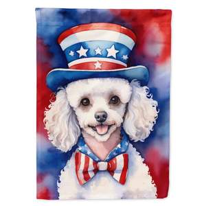 Drapeau de jardin américain patriotique multicolore Bannière de caniche blanc Boîte aux lettres décorative de jardin Artwork for Patio Flower Beds Garden Size - Product Image 1