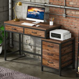 โต๊ะคอมพิวเตอร์แบบมีลิ้นชักแบบพลิกกลับได้พร้อมโต๊ะเขียนหนังสือ ทนทานและใช้งานได้จริง - Product Image 2