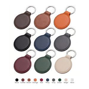 Llavero de cuero PU con logo de marca impreso a color, llavero redondo para coche, ideal para regalos en eventos. - Product Image 5