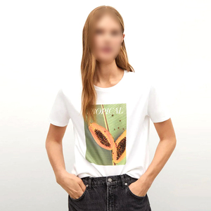 Camiseta de manga corta informal de estilo top, de tela suave, de color verde y blanco, con logotipo propio, buen proveedor, ideal para uso diario. - Product Image 1