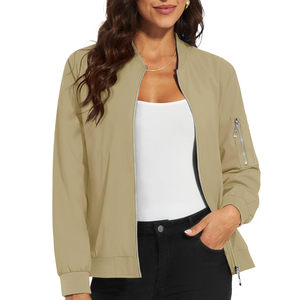 <b>Women's</b> Satin Bomber <b>Jacket</b> Dyed Woven Elegant Lightweight <b>Zip</b>-<b>Up</b> Windproof Breathable Winter Outerwear Casual Party Daily Use - Product Image 1