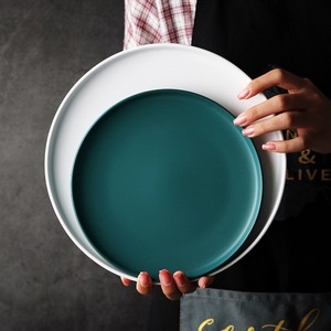 Ceramic Porcelain Dinner Plates Five Colours Minimalist Design Smooth Glossy Underglaze Microwave Dishwasher Safe Durable - Product Image 3