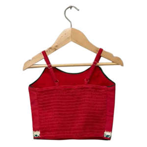 Ensemble de vêtements indiens pour filles, haut sans manches en polyester brodé rouge et vert, sharara, tenue décontractée élégante, vêtements de fête, Twisha Xpressions - Product Image 4