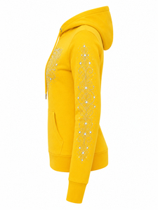 Sudadera con capucha y cremallera con logo frontal de diamantes de imitación, transpirable, con cristales brillantes, manga larga, informal, suave y cálida, tipo chaqueta de verano - Product Image 6