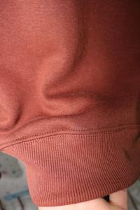 King Brown <b>Mock</b> <b>Neck</b> Sweatshirt 100% Cotton White Applique Embroidery wide <b>neck</b> Sweatshirt Finer Threads - Product Image 4