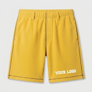 Pantalones Cortos Deportivos Amarillos para Hombre, Corte Holgado, Transpirables, con Textura de Malla, Casuales, Ligeros, para Entrenamiento de Verano - Product Image 4
