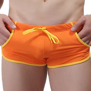 Boxers noirs pour hommes avec bordure blanche, séchage rapide, en Spandex et Nylon tricoté, taille mi-haute, motif uni - Product Image 6
