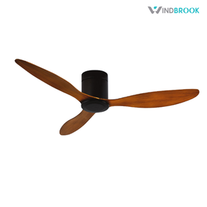 พัดลมเพดานไม้ 3 ใบพัดวินบรูคพร้อมมอเตอร์สีดำและดาวน์ร็อด - Product Image 2