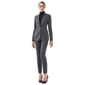 Trajes de negocios para hombre hechos a medida 100% lana antiestática transpirable a prueba de viento cuello redondo con cremallera de un solo pecho frontal plisado - Product Image 1