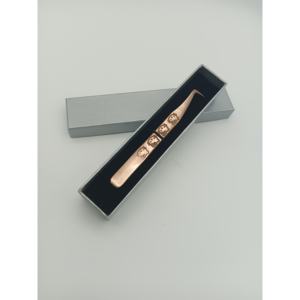 Pinces à épiler professionnelles plaquées or de précision avec pointe lisse pour les distributeurs - Product Image 1